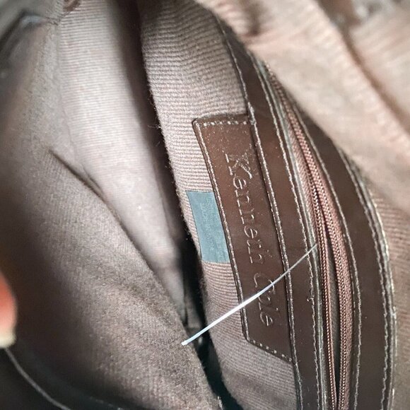 Vintage Kenneth  Cole New York 90s Minimalist Dark Chocolate Brown Shoulder Bag - Picture 10 of 12